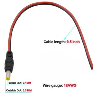 5.5mm x 2.1mm barrel jack with pigtails